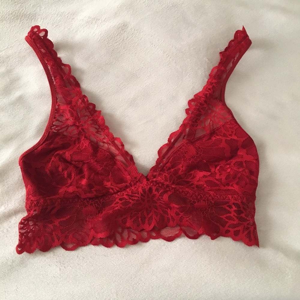 Red lace bralette NWOT